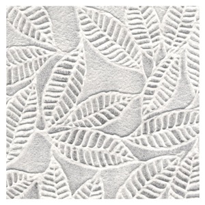 Black Ink Heavy Embossed Ficus Leaves Paper 22"x30" White