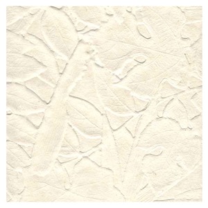 Black Ink Embossed Leaves & Branches Paper 22"x30" Natural White