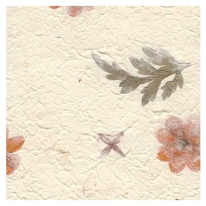 Black Ink Garden Series Orange Flower Paper 22"x30" Natural White