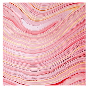 Black Ink Marbled Pink Coral Mulberry Paper 25"x37" Pink Coral/Sunset Orange