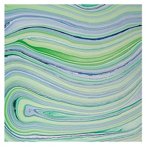 Black Ink Marbled Chrysocolla Mulberry Paper 25"x37" Blue/Green