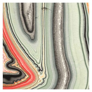 Black Ink Marbled Mulberry Paper 25"x37" Turquoise/Apricot/Raspberry