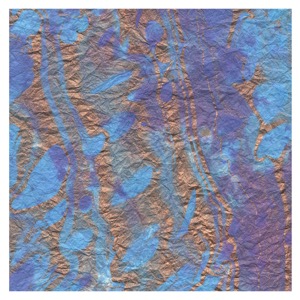 Black Ink Marbled Momi Paper 24"x36" Turquoise/Purple/Copper