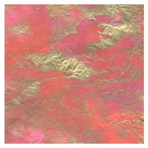 Black Ink Marbled Momi Paper 24"x36" Pink/Peach/Gold