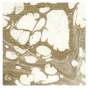 Black Ink Marbled Momi Paper 24"x36" White/Gold