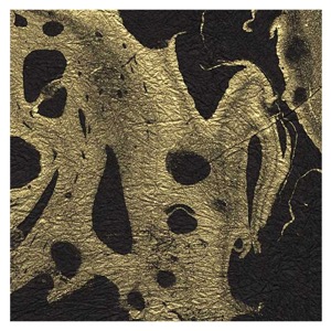 Black Ink Marbled Momi Paper 24"x36" Black/Gold