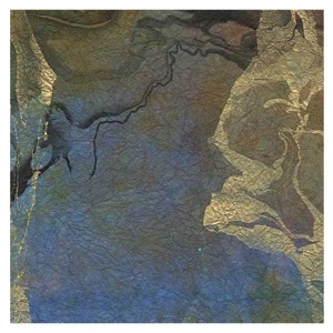 Black Ink Marbled Earthquake Momi Paper 24"x36" Blue/Olive/Black/Gold