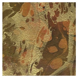 Black Ink Marbled Mesa Momi Paper 24"x36" Orange/Dark Mustard/Gold/Black