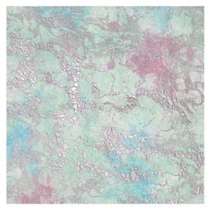 Black Ink Marbled Calypso Momi Paper 24"x36" Turq/Aqua/Lavender/Silver