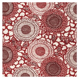 Black Ink Screenprinted Aka Hana Momi Paper 25.5"x36" Red/White