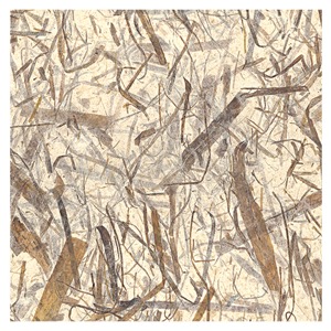 Black Ink Natural Chunky Bamboo Leaves Paper 25"x37" Oatmeal/Brown
