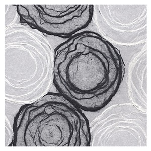 Black Ink Sheer Mulberry Whimzy Paper 25"x37" Black/White