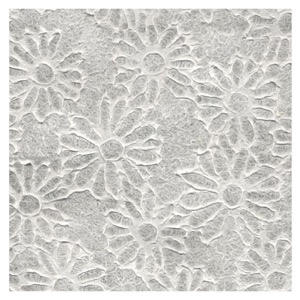 Black Ink Lace Heavyweight Daisies Paper 22"x30" White