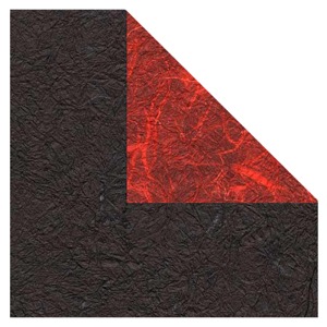 Black Ink Reversible Unryu Paper 24"x35" Black/Red