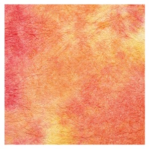 Black Ink Marbled Sheer Watercolor Momi Paper 23"x34" Orange/Red