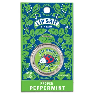 Blue Q Lip Shit Lip Balm 0.3oz Proper Peppermint