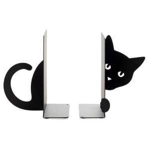 Balvi Bookend Black Metal Hidden Cat