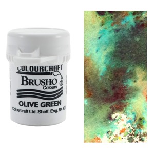 Colourcraft Brusho Crystal Colour 15g Olive Green