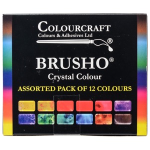 Colourcraft Brusho Crystal Colour 12 x 15g Set Assorted Pack