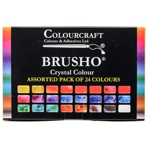 Colourcraft Brusho Crystal Colour 24 x 15g Set Assorted Pack