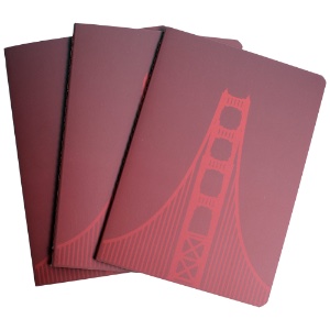 Blackwing A6 Memo Ruled Book 3 Pack 4.1"x5.8" Vol. 746 Golden Gate Bridge