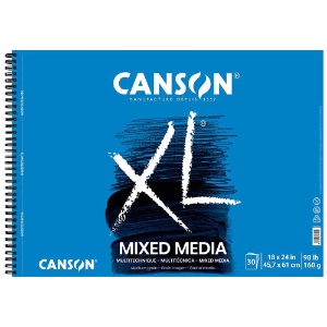 Canson XL Series Mixed Media Paper Spiral Pad 60 Sheets 18"x24" White
