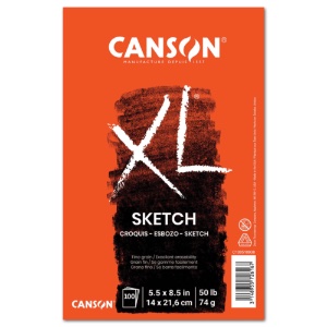 Canson XL Series Sketch Paper Pad 100 Sheets 5.5"x8.5" White