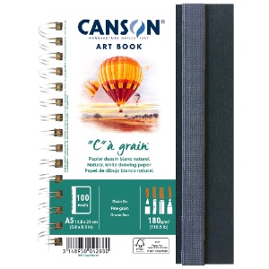Canson "C" a grain Drawing A5 Art Book 110.5lb 5.8"x8.3" Natural White