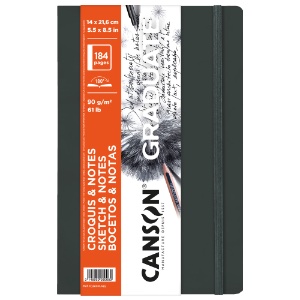 Canson Graduate Sketch & Notes Soft Cover Book 61lb 5.5"x8.5" Dark Grey