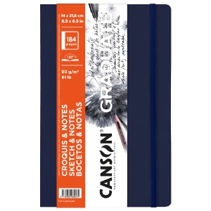 Canson Graduate Sketch & Notes Soft Cover Book 61lb 5.5"x8.5" Dark Blue