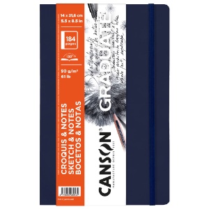 Canson Graduate Sketch & Notes Soft Book 61lb 184 Sheets 5.5"x8.5" Dk Blue