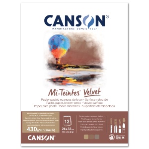Canson Mi-Teintes Velvet Pastel Paper Pad 12 Sheets 9"x12" Brown