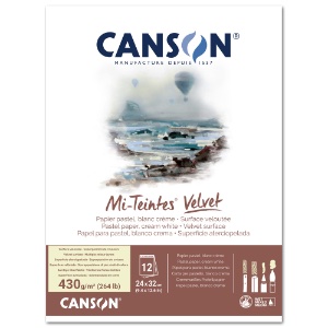 Canson Mi-Teintes Velvet Pastel Paper Pad 12 Sheets 9"x12" Cream White