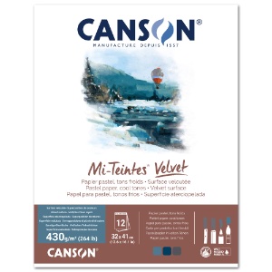 Canson Mi-Teintes Velvet Pastel Paper Pad 12 Sheets 12"x16" Cool