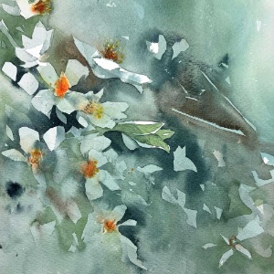 In the Studio: Poured Watercolor Flowers 4/20