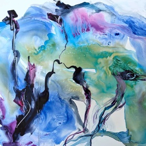 In the Studio: Abstract Watercolor on Yupo with Annie Clavel 4/22