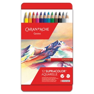 Caran d'Ache Supracolor Soft Aquarelle Color Pencil 12 Set
