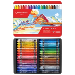 Caran d'Ache Neocolor I Permanent Wax Pastel 40 Set