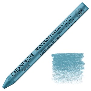 Caran d'Ache Neocolor I Permanent Wax Pastel Metallic Phthalocyanine Blue