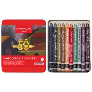 Caran d'Ache Neocolor II Anniversary Water Soluble Pastel 10 Set Dark