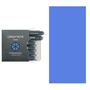 Caran d'Ache Chromatics Fountain Pen Ink Cartridge 6 Pack Idyllic Blue