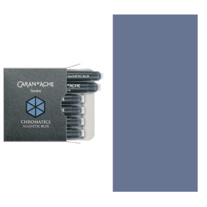 Caran d'Ache Chromatics Fountain Pen Ink Cartridge 6 Pack Magnetic Blue