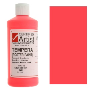Bestemp Liquid Tempera (Poster Paint) 16 oz. - Fluorescent Red