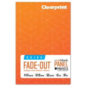 Clearprint Fade-Out Design Vellum 1000H-8x8 Grid Field Book 4"x6"