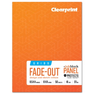 Clearprint Fade-Out Design Vellum 1000H-8x8 Grid Field Book 8.5"x11"
