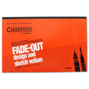 Clearprint Fade-Out Design & Sketch Vellum 1000H-10x10 Grid Pad 11"x17"