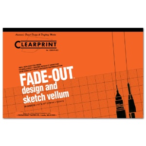 Clearprint Fade-Out Design & Sketch Vellum 1000H-ISO Grid Pad 11"x17"