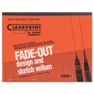 Clearprint Fade-Out Design & Sketch Vellum 1000H-ISO Grid Pad 8.5"x11"