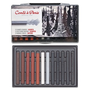 Conte a Paris Sketching Crayons 12 Set Assorted