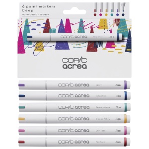 Copic Acrea Water-Based Pigment Paint Marker 6 Set Deep